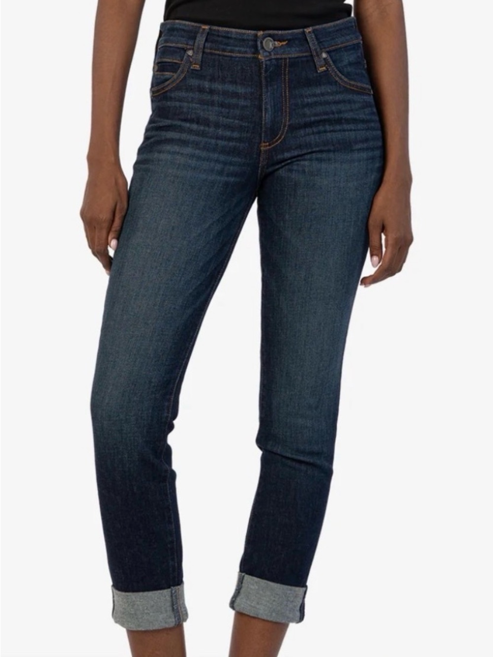Kut From The Cloth Catherine Boyfriend Dark Wash Cuffed Jeans Women’s Size 10